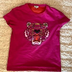 Kenzo hot pink tiger tee size M